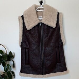 Aerie Dark Brown Shearling Vest